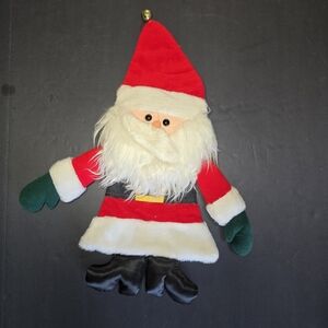 Vintage 1981 Hallmark Hanging Plush Santa Christmas Card Holder Bag Stocking